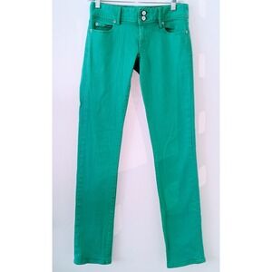 Lilly Pulitzer WORTH Sz O Bright Green Stretchy Straight Leg Jeans